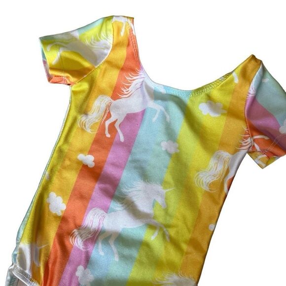 One piece pink & yellow unicorn leotard Size 3-4 Years - Picture 2 of 5